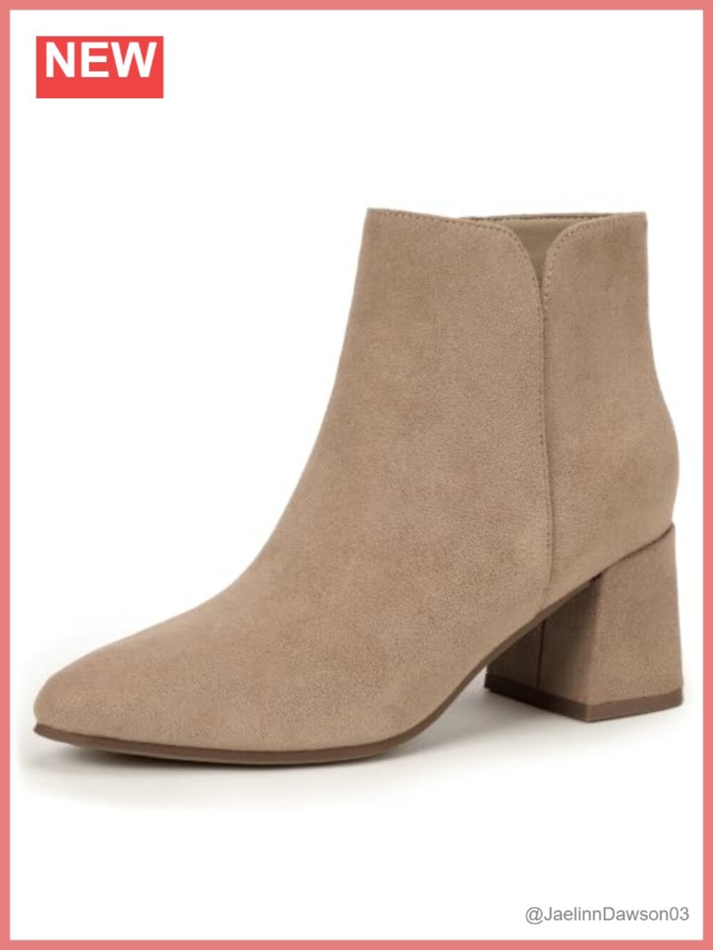 Pointed Toe Chunky Block Low Heel Ankle Booties for Women Side Zip Dress Boots